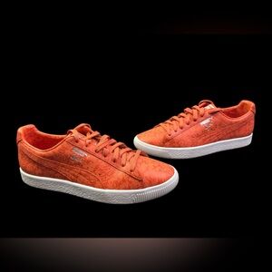 Puma Clyde Script Mens Sneakers Orange/Pumpkin/White Men's US Size 10.5